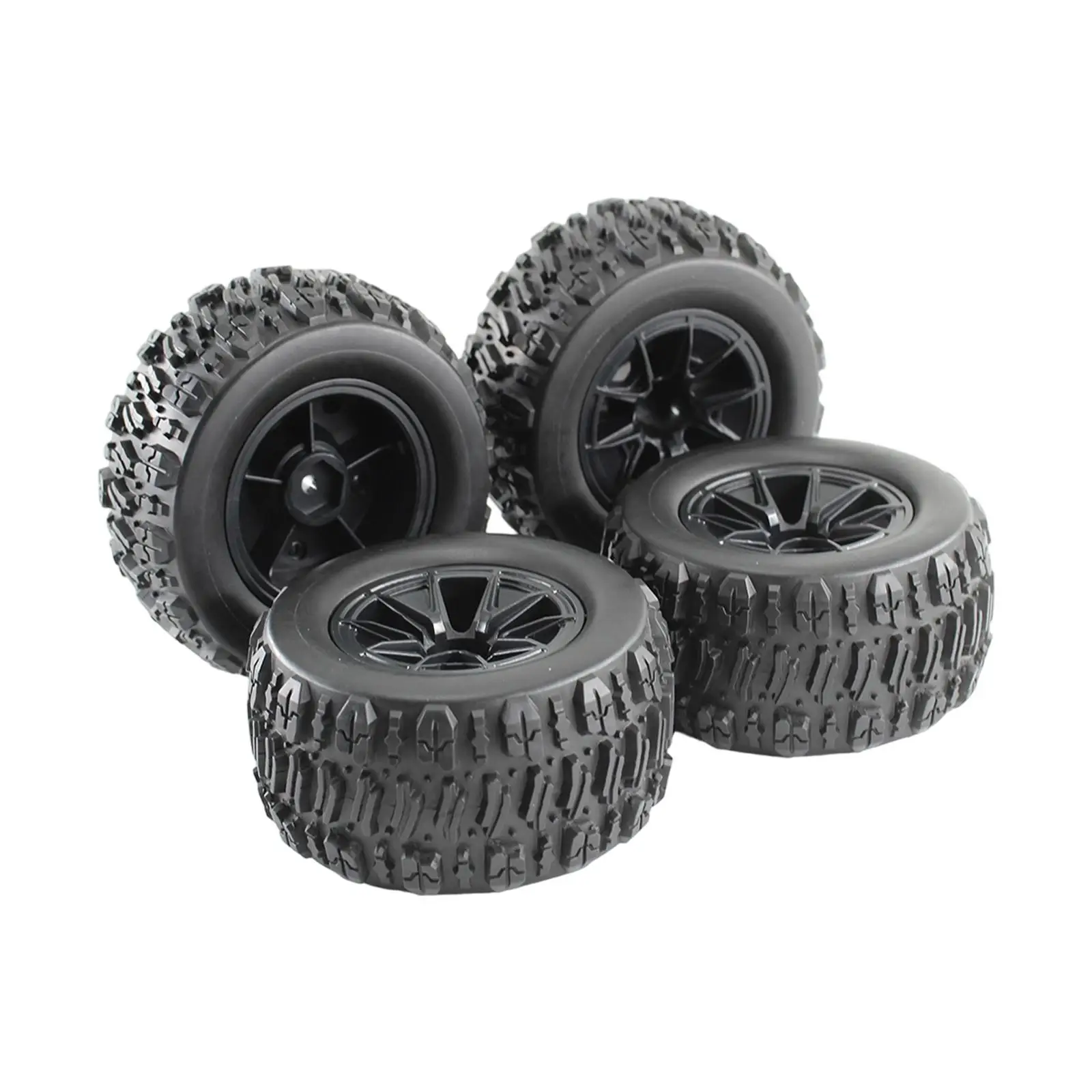 RC Wheels and Tires Set 1 14 All Terrain Rubber for Electric RC Car Accessories Replacement and Modification