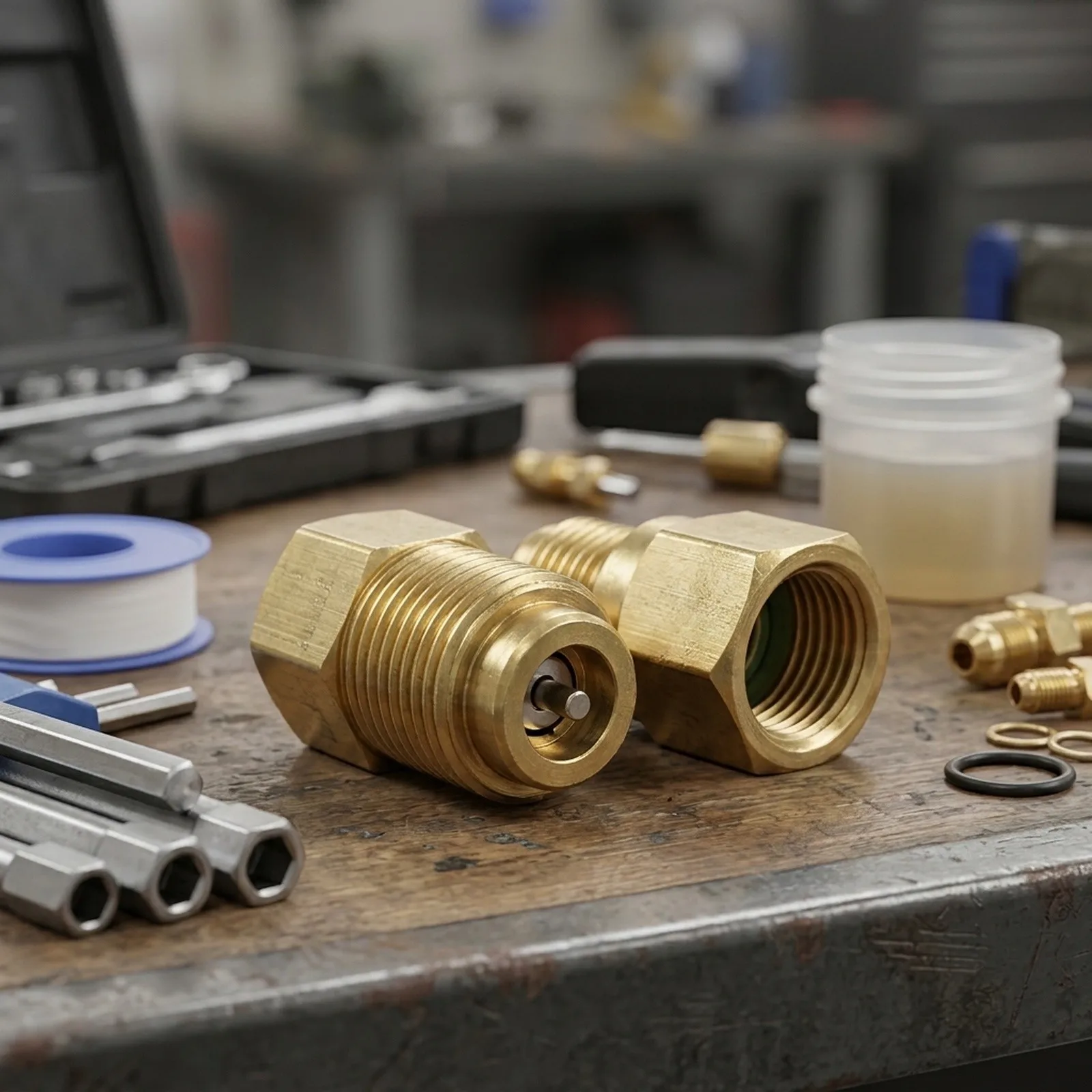 New Practical Quality for r1234yf Adapter R134a R22 1/2” for acme for lh 2 Pcs Charging Removable Solid Brass Tools