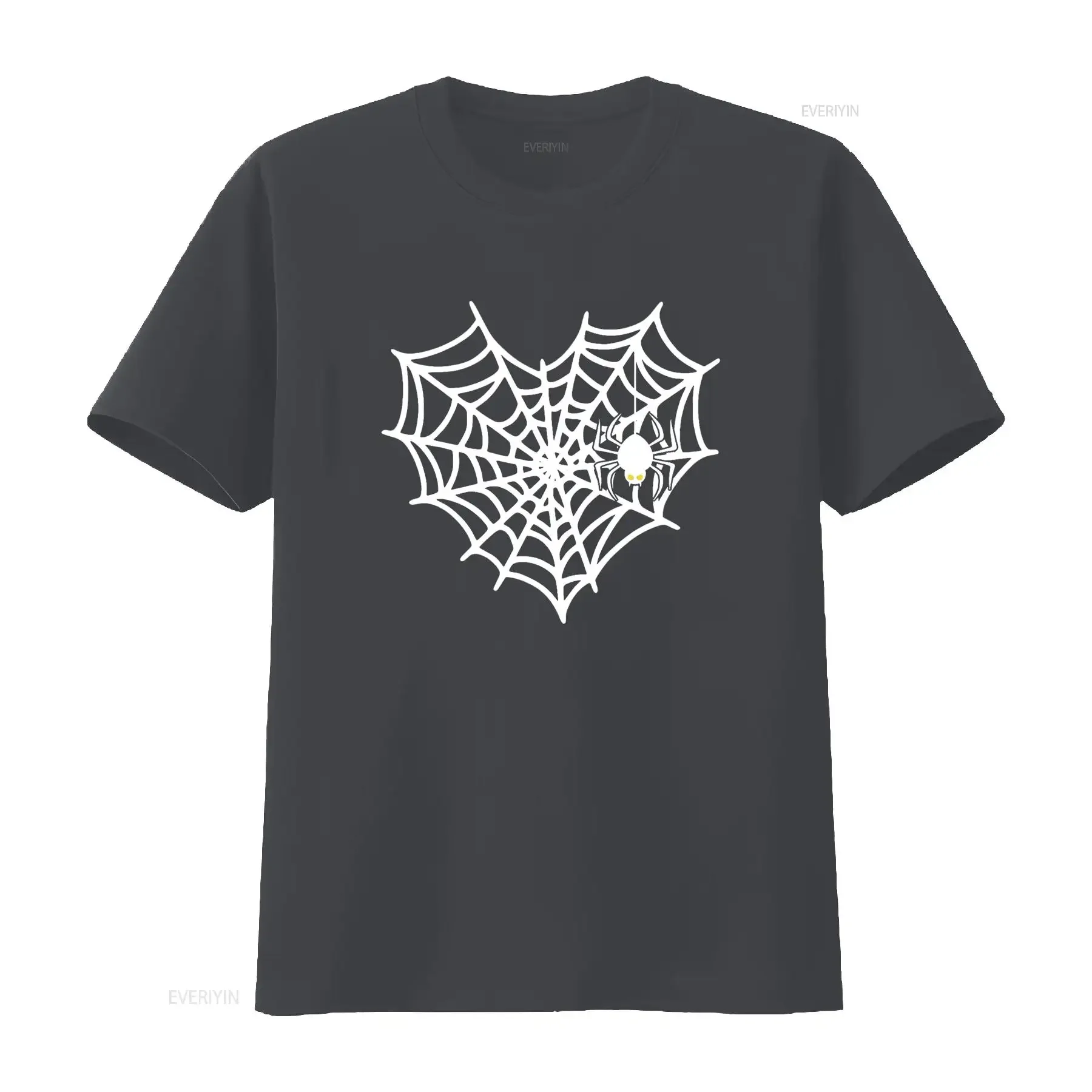 تي شيرت على شكل شبكة عنكبوت للهالوين على شكل قلب لطيف تي شيرت عتيق مغسول ومسامي للجنسين برسومات مريحة للرجال