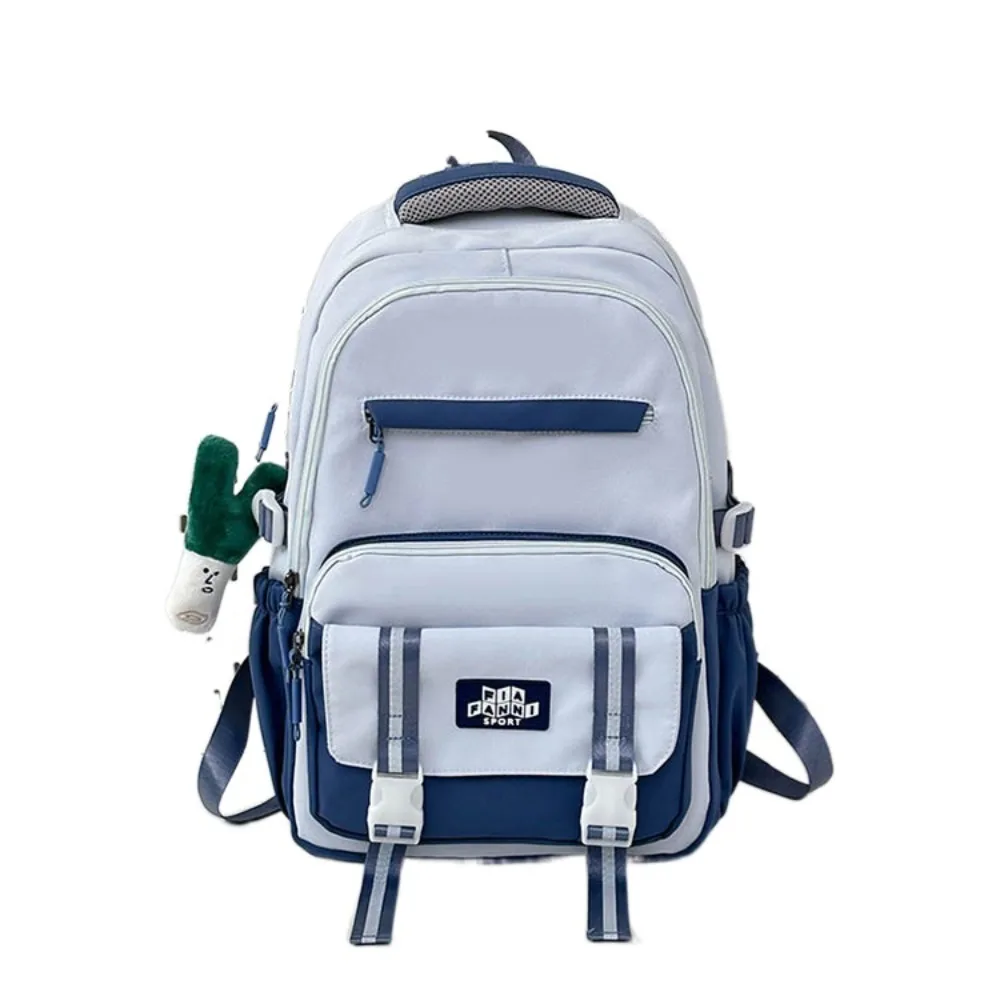 

Multi-function Nylon Large Student School Bag Capacity Waterproof Backpack Korean Style With Cute Pendants Schoolbag Travel
