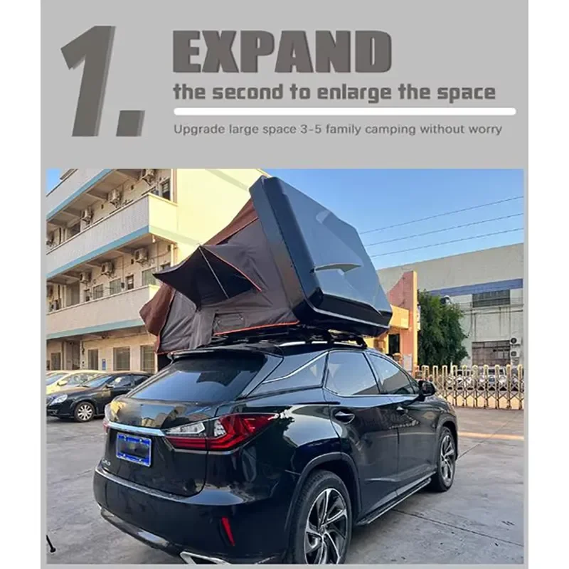 Wholesale Outdoor 2-4 Person Camping Hard Shell Car Roof Top Tent Box Rooftop Tent Hardshell