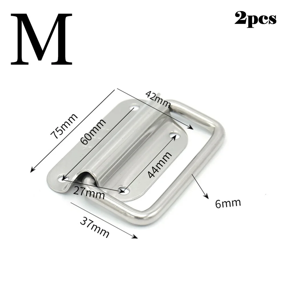 2 Stainless Steel Folding Pull Handles for Cabinet Drawer Cupboard and Wardrobe Applications and Practical Hardware