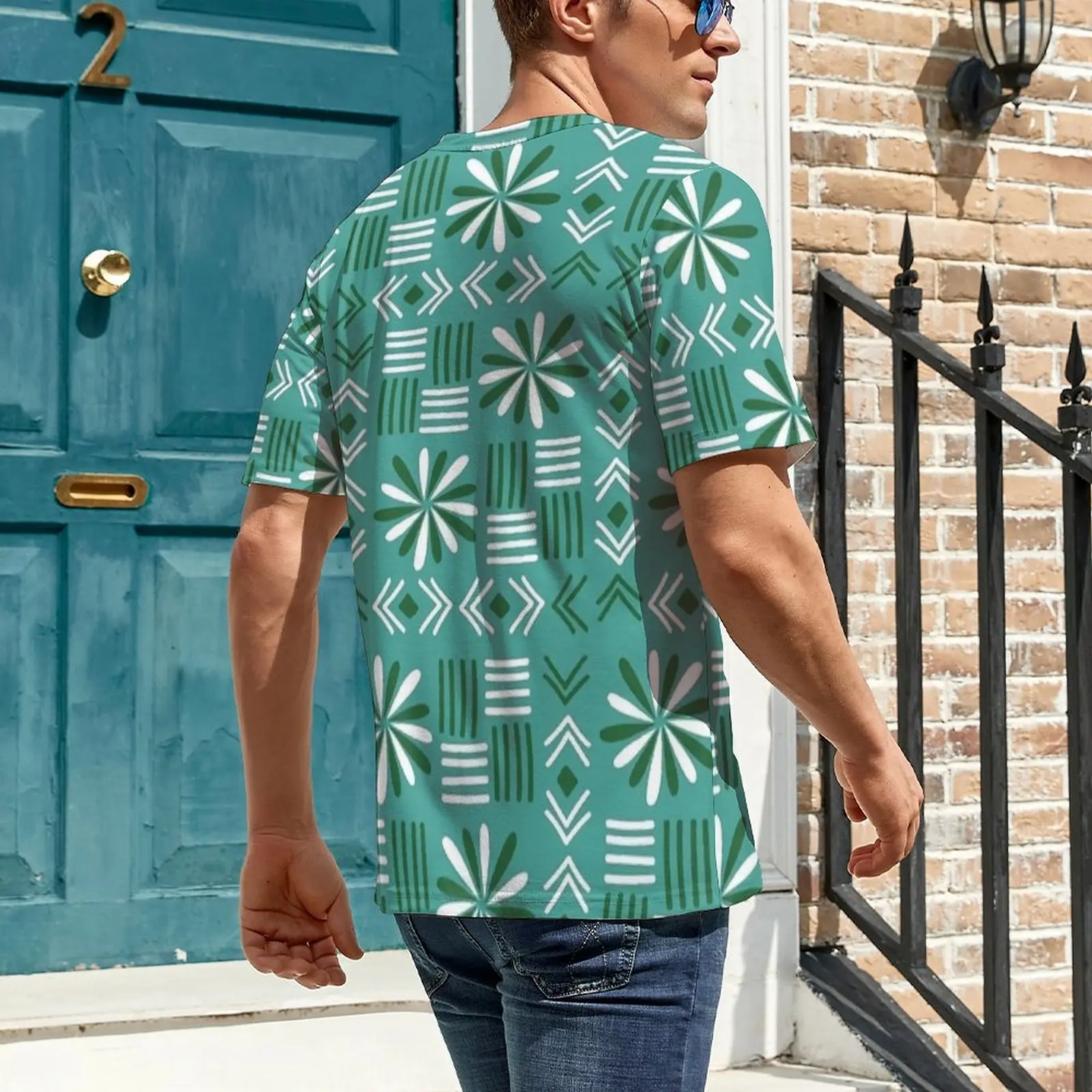 Abstract African Design T Shirt For Man Design O Neck T Shirts Summer Vintage Clothes Short-Sleeve Classic Oversize Tee Shirt