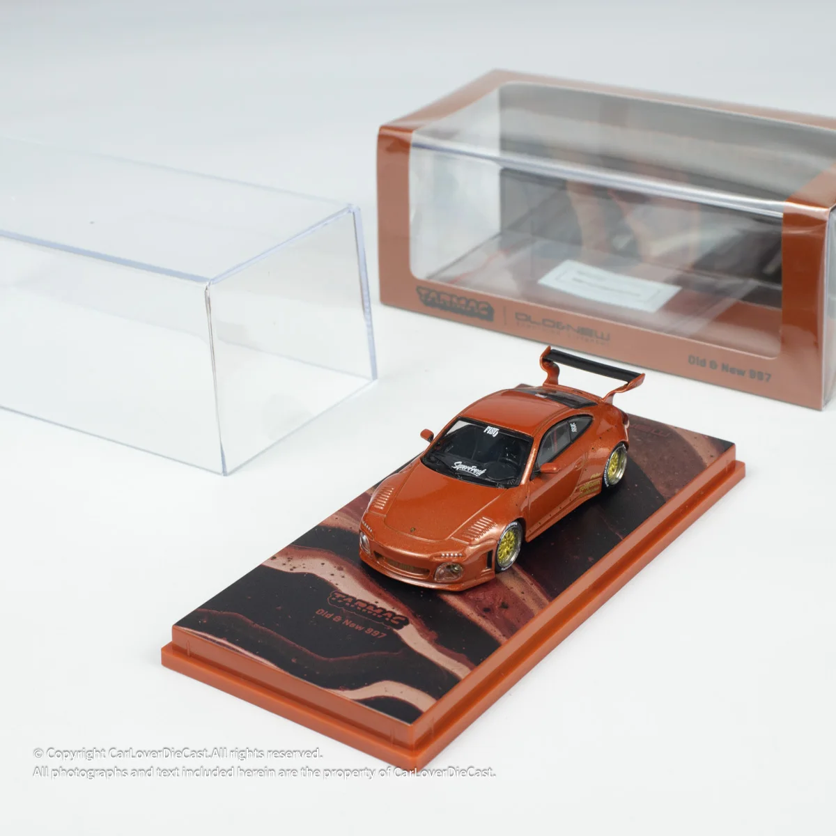 Tarmac Works 1:64 Old & New 997 Red Metallic Diecast Model Car