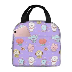 Kpop Cute Cartoon Insulated Lunch Bag Large Music Meal Container Cooler Bag Lunch Box Tote Office Travel Girl Boy