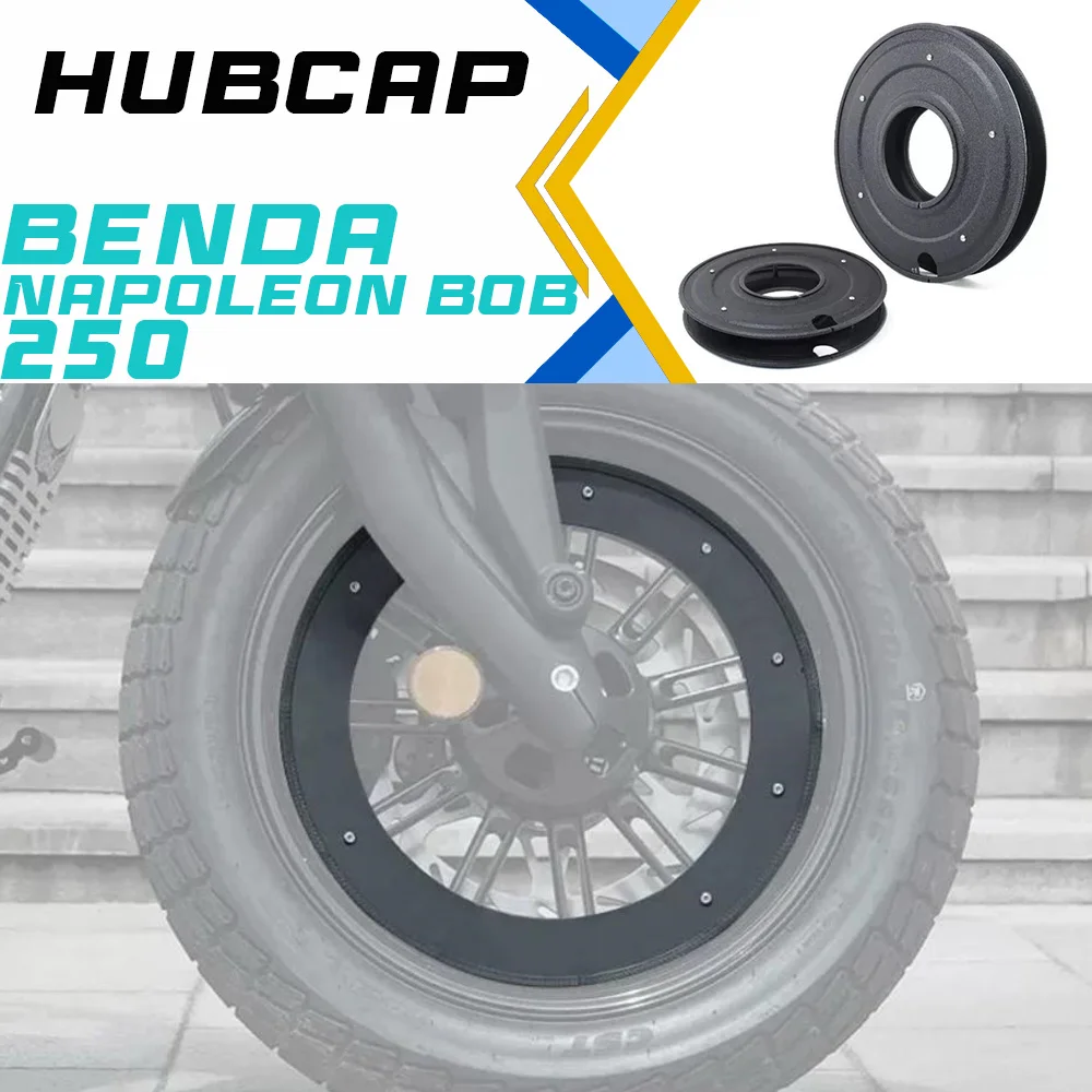 

BENDA Napoleon bob 250 Closed Hub Covers, Front and Rear Tire Rim Metal Decor Covers, Black Knight Accessories 250 Napoleon bob