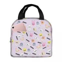 STRAY Cute KIDS Insulated Lunch Bag Large Straykids SKZ Kpop Idol Reusable Thermal Bag Tote Lunch Box Beach Outdoor Food Handbag