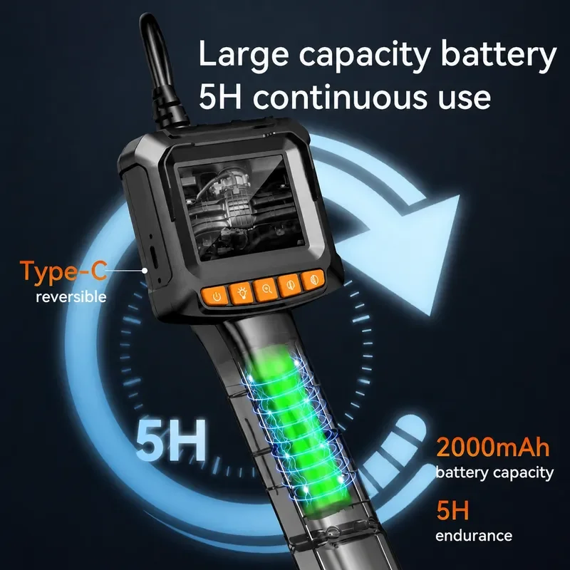 IP67 Waterproof HD 1080P Industrial Endoscope Camera 2.4 LCD Screen LED Borescope for Pipe Car Engine PCB Inspection