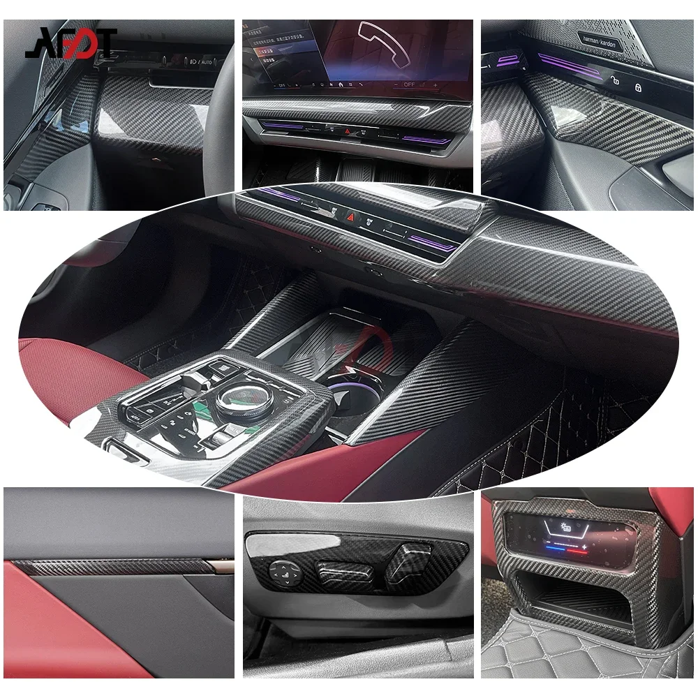AFDT For BMW 5 Series G60 G68 530Li 2024 Car Interior Carbon Fiber Dashboard Center Console Panel Cover Trim Kits