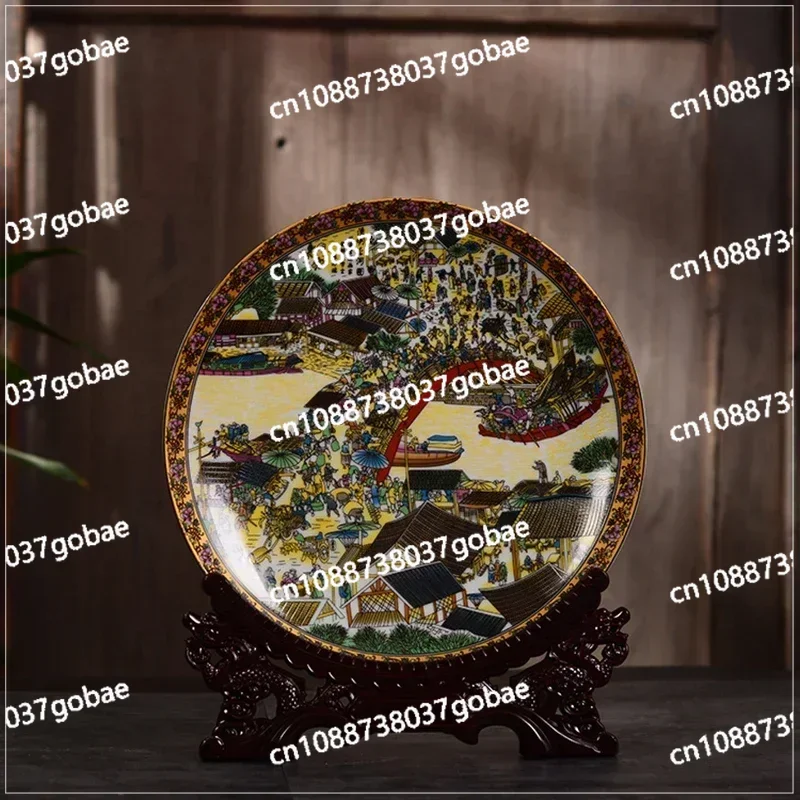 Quality JDZ Ceramic Hanging Dish Chinese Style Home Decorative Furnishing China's Jingdezhen Traditional Culture Collections