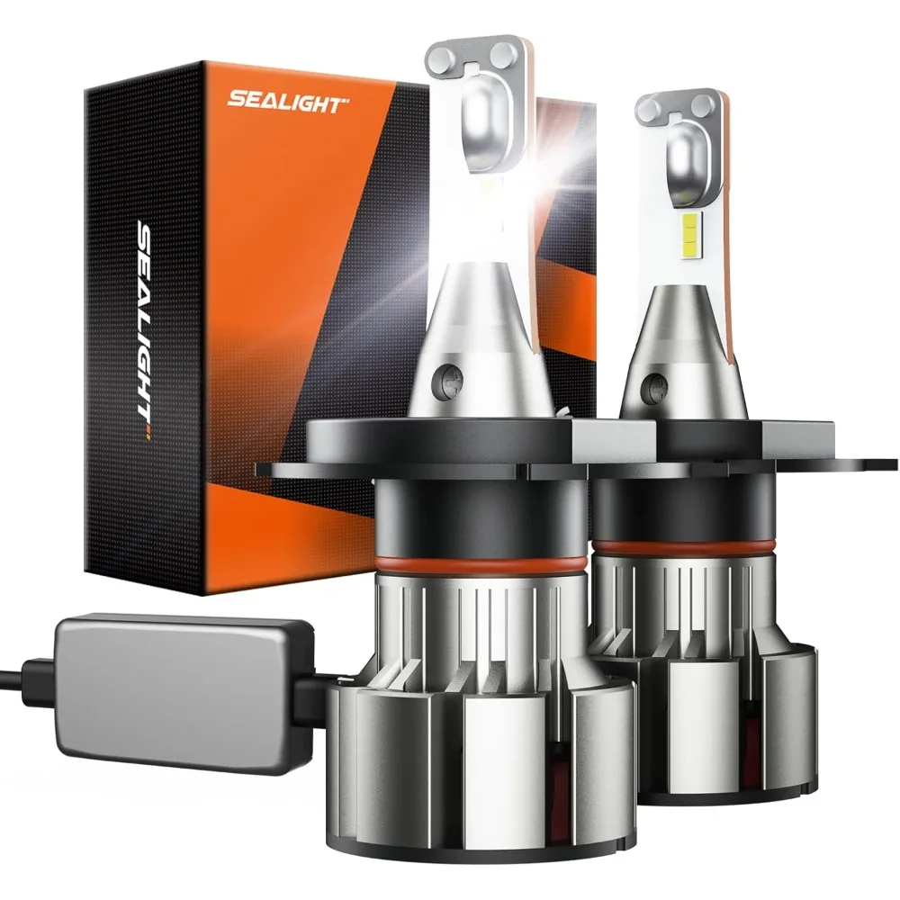 

H4/9003/HB2 Driving Light Bulbs, 36000LM Super Bright 9003 Dual Beam Bulbs, 6000K Cool White H4 Fog Lights, Plug-N-Play, Pack o