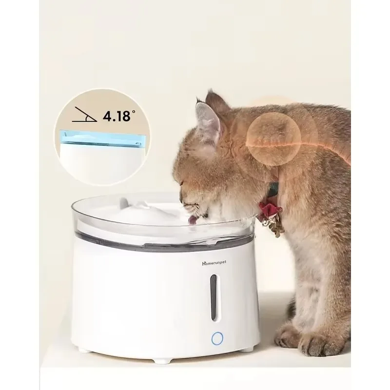 FurStarHomeRunPet Silent Cat Water Fountain, 68 Oz/2L, Pet Fountain Wireless Pump, Dog Water Dispenser, Dual Mode, Quick Assembl