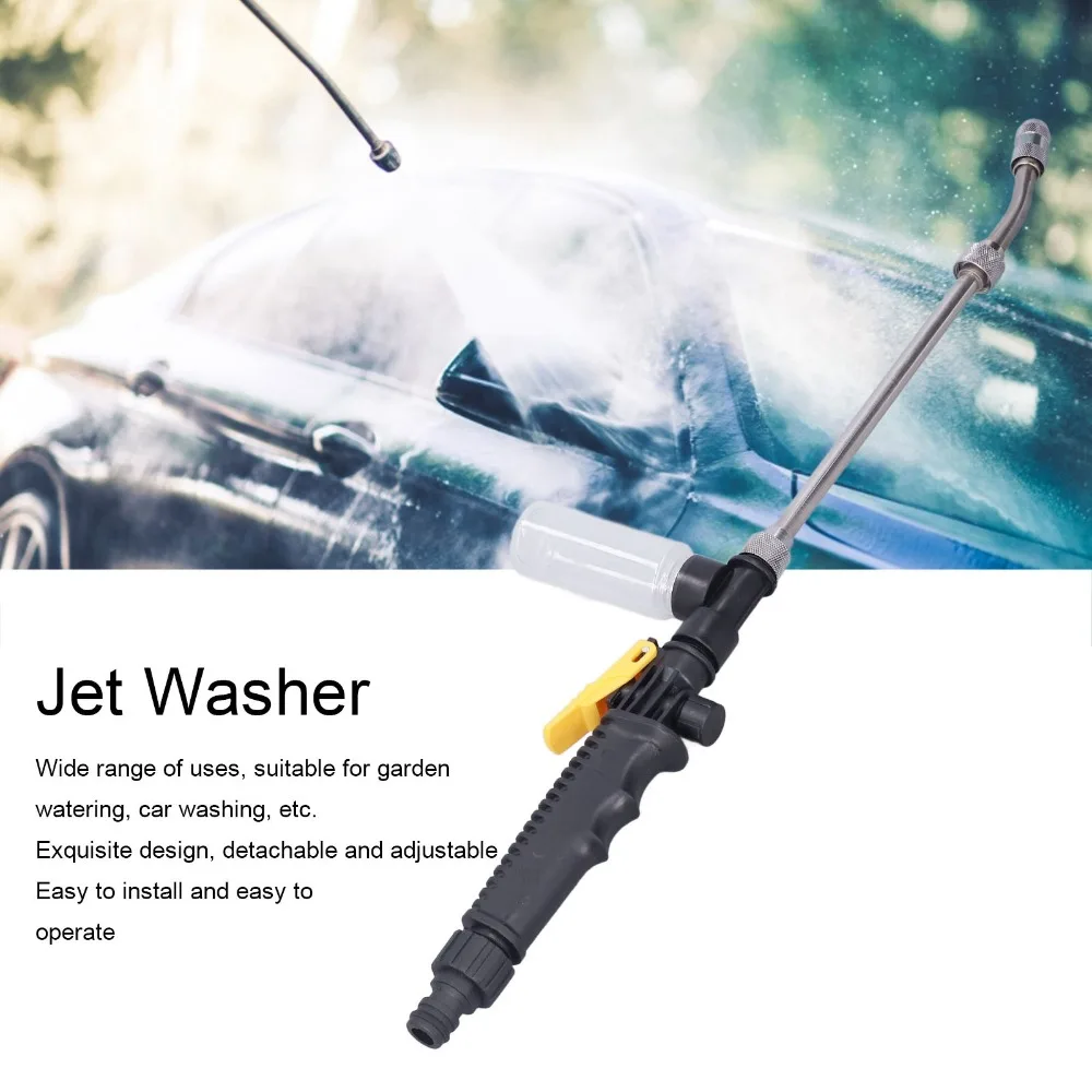 Plastic,stainless Steel Jet Washer Detachable Adjustable Jet Nozzle Washer with Foam Bottle Long Wand Gardening Sprayer