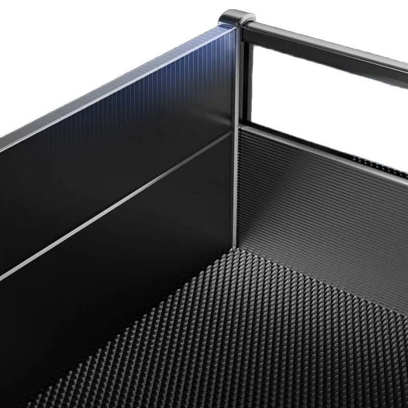 

Aluminum alloy drawer type double-layer kitchen cabinet buffer damping pumping storage three-sided dishes, pot pulling basket