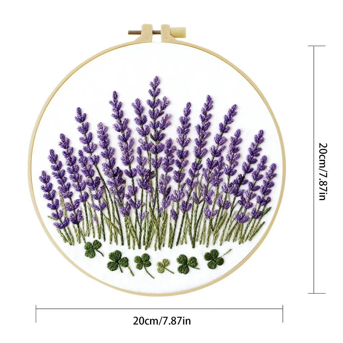 1 Stück 20X20CM/15X15CM 7,87/6,3 Zoll Pflanzen - Lavendel Stickerei Starter-Kit DIY-Kit DIY Stickerei-Set Handarbeiten Heimdekoration – Detail 3