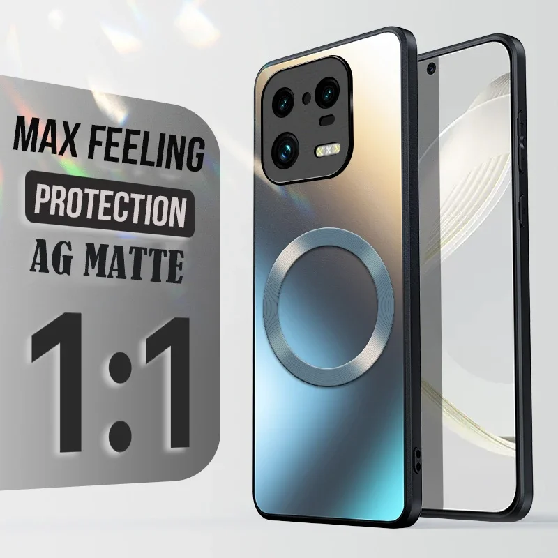 AG Matte Silicone Hard Case for Xiaomi Mi 15T 14 13 13T 12T 11 Poco F3 F4 F5 Pro Frosted Phone Magnetic Wireless Charging Case