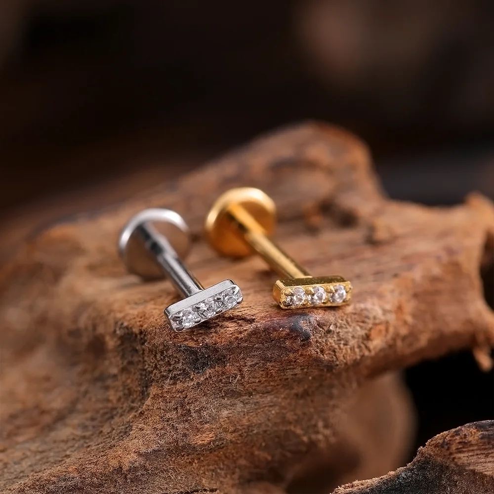 Milky Way G23 Titanium Earrings 16G Refined CZ Nose Stud Ear Cartilage Helix Tragus Piercing Labret Sexy Lip Piercing Jewelry