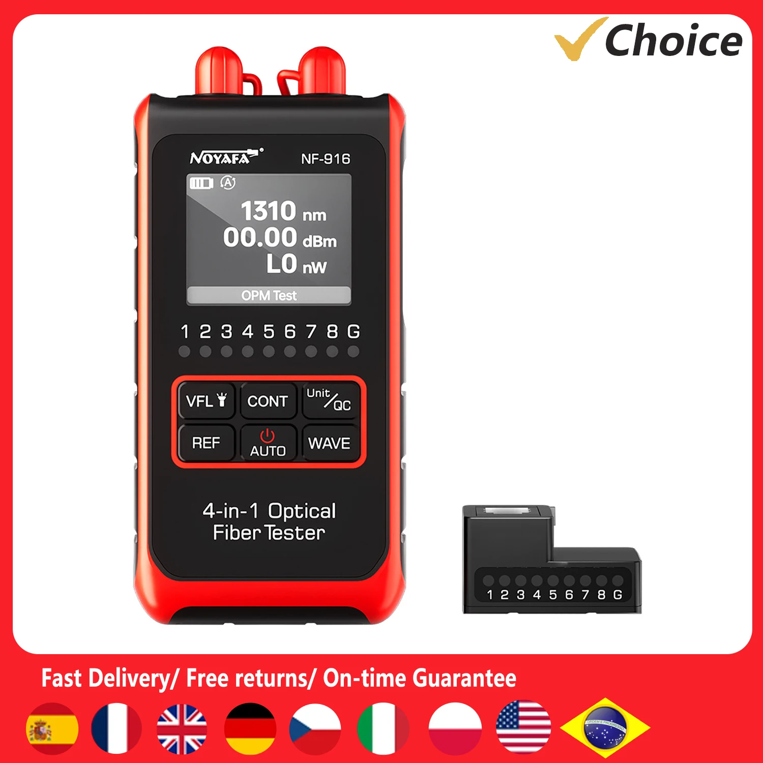 NOYAFA NF-916 Fiber Optical Power Meter VFL REF FC SC ST Visual Fault Locator LCD Display Fiber Optic Cable Tester Network Tools