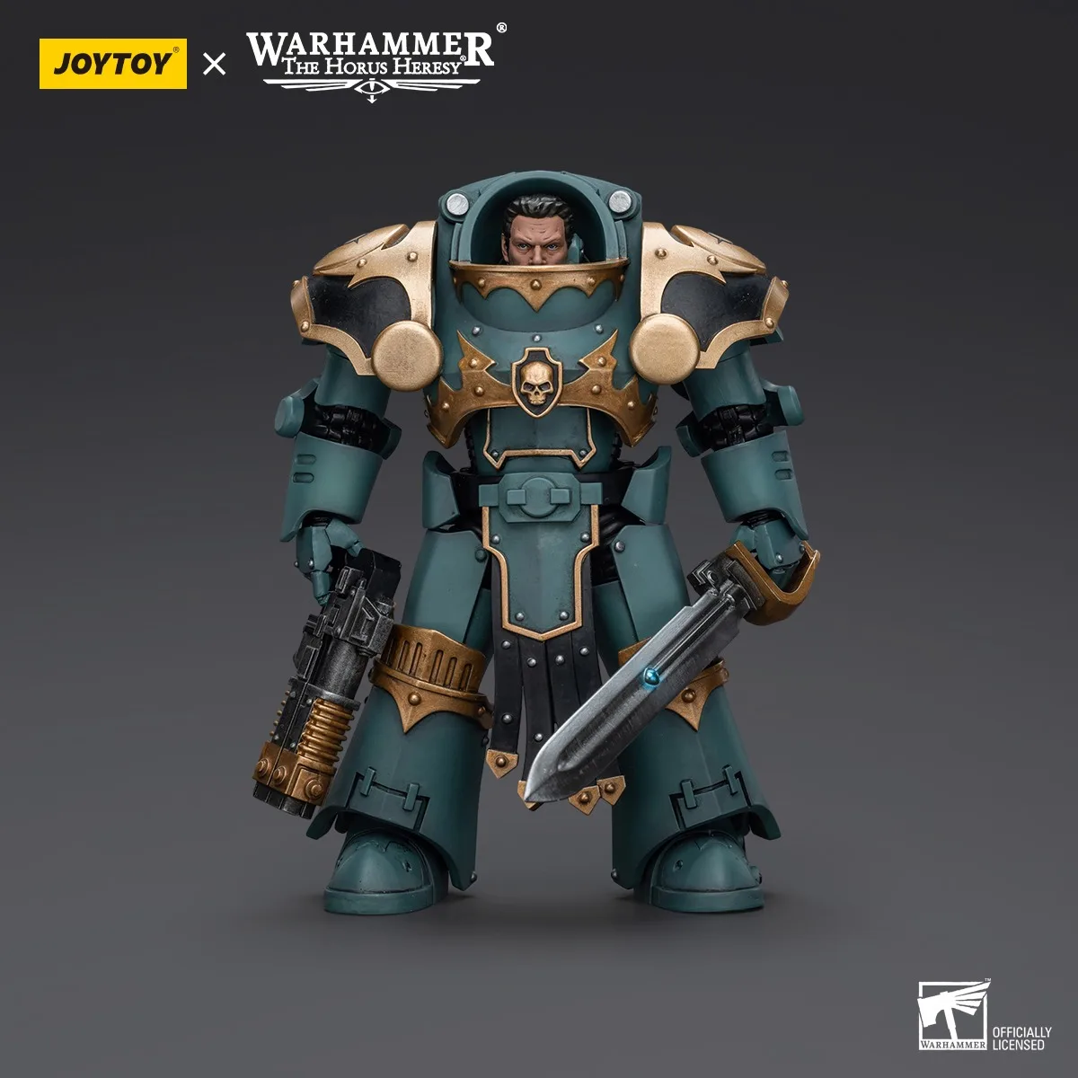 【Accessories】Joytoy Warhammer 1/18 Sons of Horus Tartaros Terminator Squad Sergeant with Volkite Charger and Power Sword
