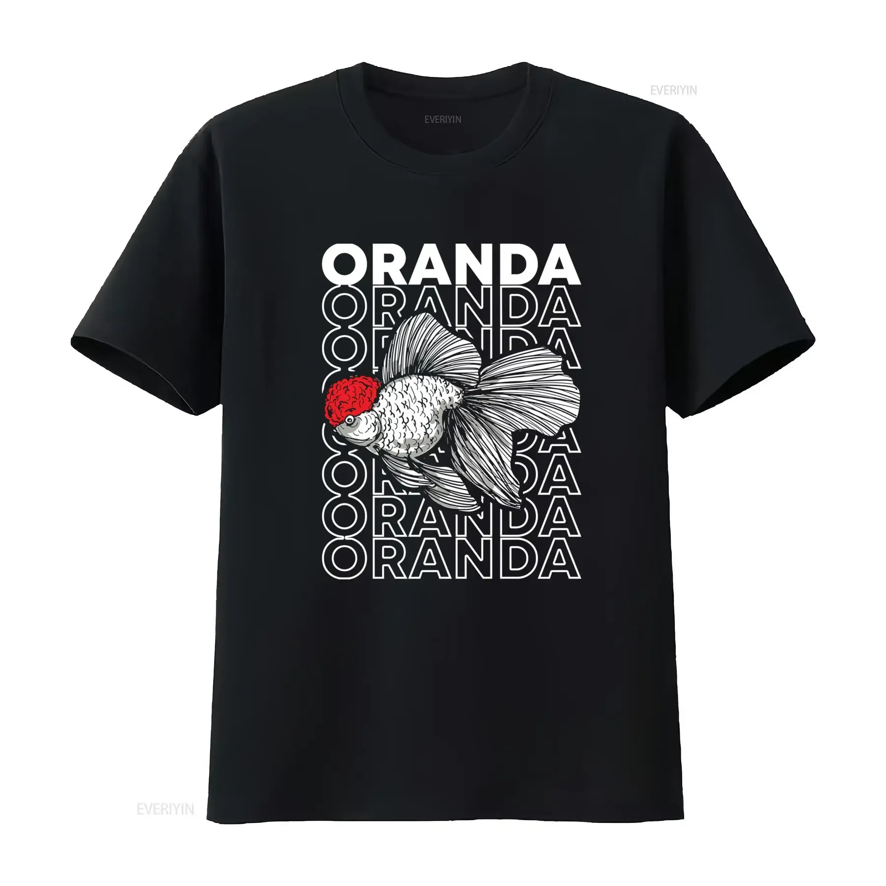 Camiseta estilo años 80 con diseño de pez dorado Oranda, perfecta para amantes de las mascotas, estilo vintage, lavada, transpirable, versátil, cómoda para uso diario.