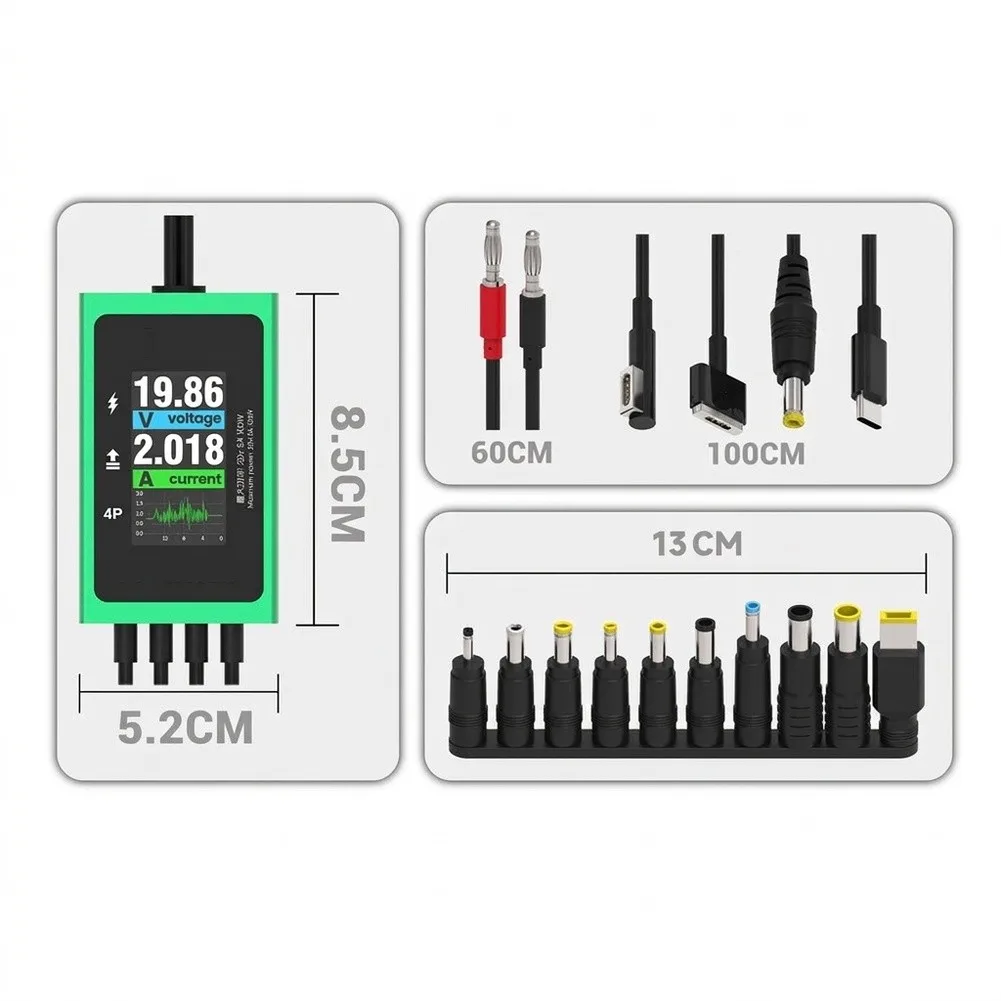 PW08 Digital Power-On Cable Designed for Computer Repair Technicians Supporting DC30V 100W Testing with Compatibility