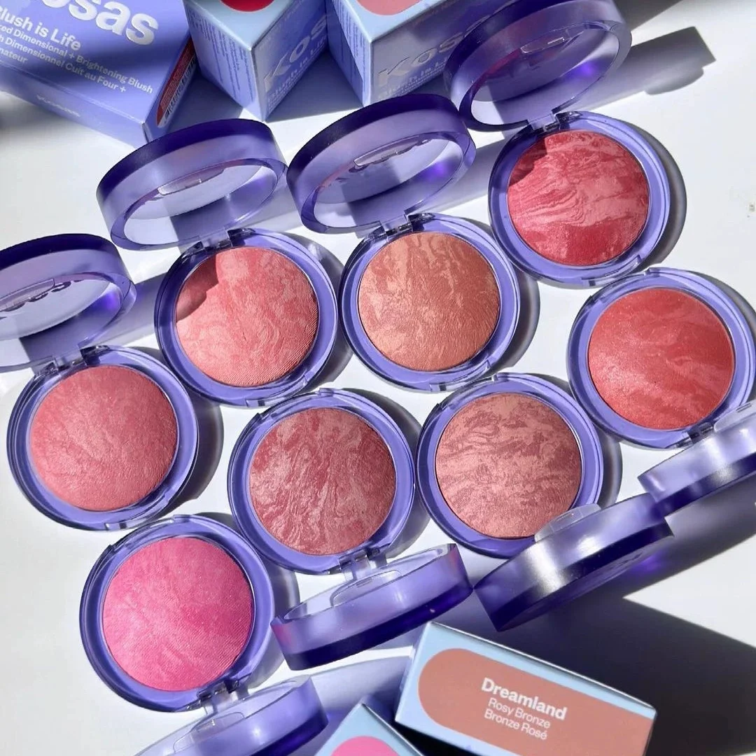 KOSAS Blush Is Life Series Powder Blusher Baked Dimensional + Brightening Blush Rosy Complexion Popular Brand Makeup Products