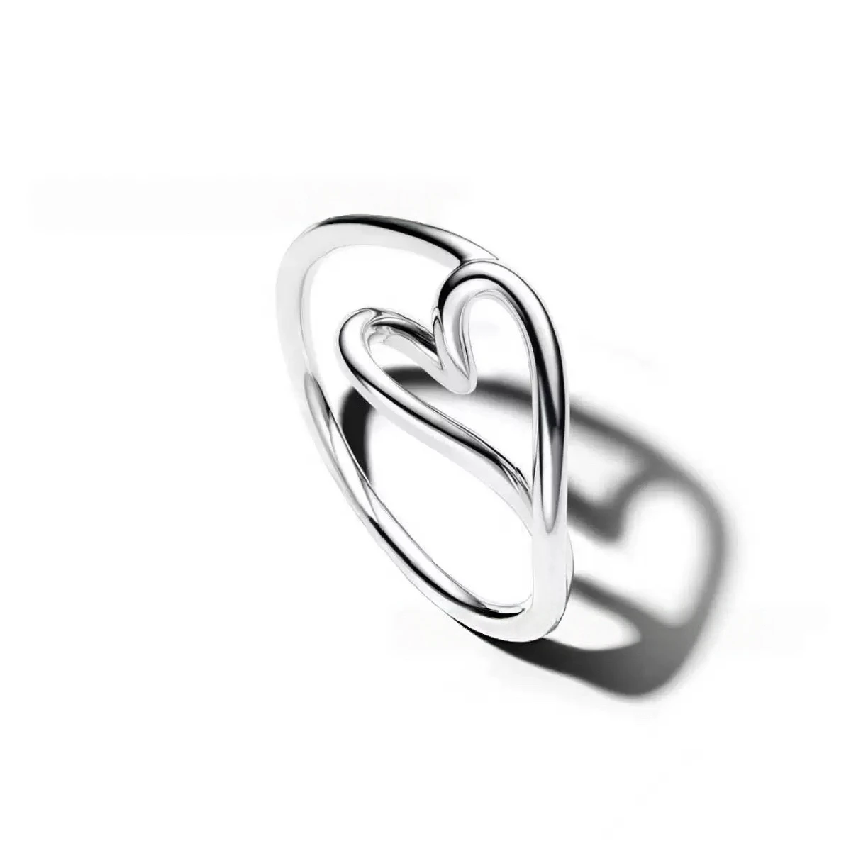 Double Heart Ring S925 Pure Silver Butterfly Ring Water Drop Wedding Ring Women's Jewelry Suitable For Engagement Gifts
