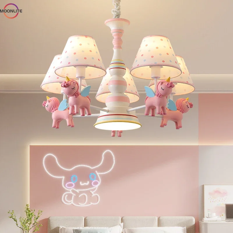 

Children's Room Chandelier, Girl's Princess Room Lamp, Carousel Bedroom Chandelier, Warm and Romantic Baby Room Lamp