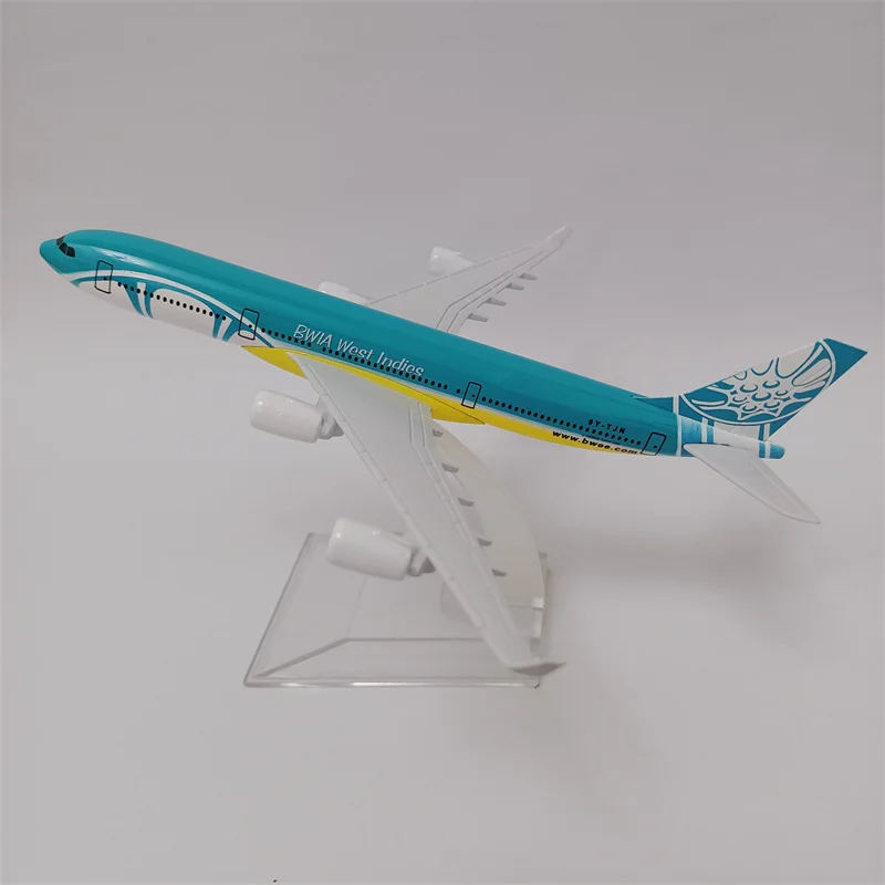 NEW 16cm Air BWIA WEST Indies Airways A340 Airbus 340 Airlines Metal Alloy Diecast Airplane Model Plane Aircraft Aeroplane