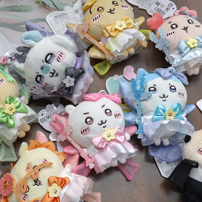 Chiikawa Magical Girl Plüschpuppe Schlüsselanhänger Kawaii Hachi Usagi Niedlicher Cartoon-Rucksack-Anhänger, bezauberndes Plüschtier mit magischem Thema