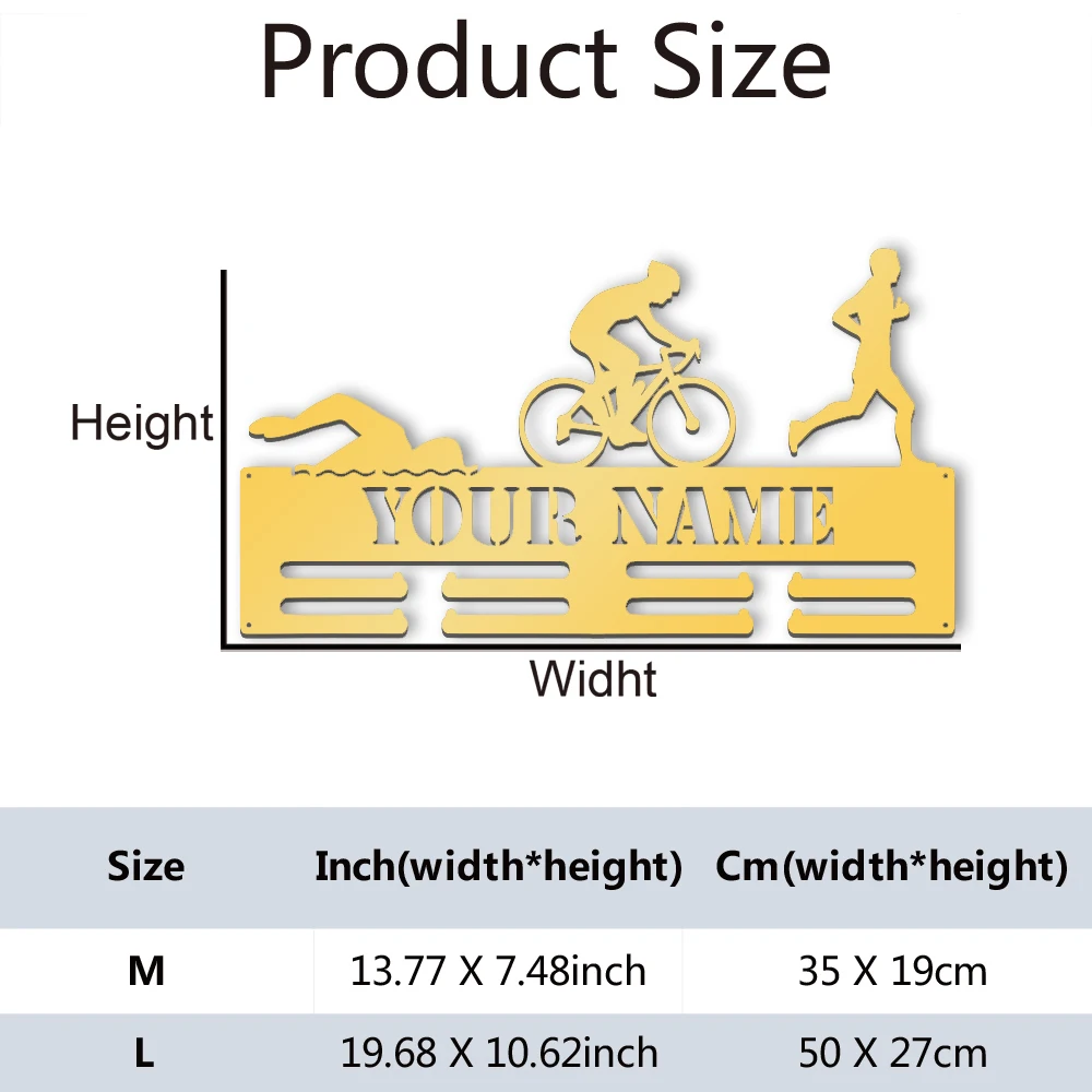 1 pc nice Triathlon sport train Athletic competition Metal Key Holder Hooks Metal Art Tin Hanger For gym traning room