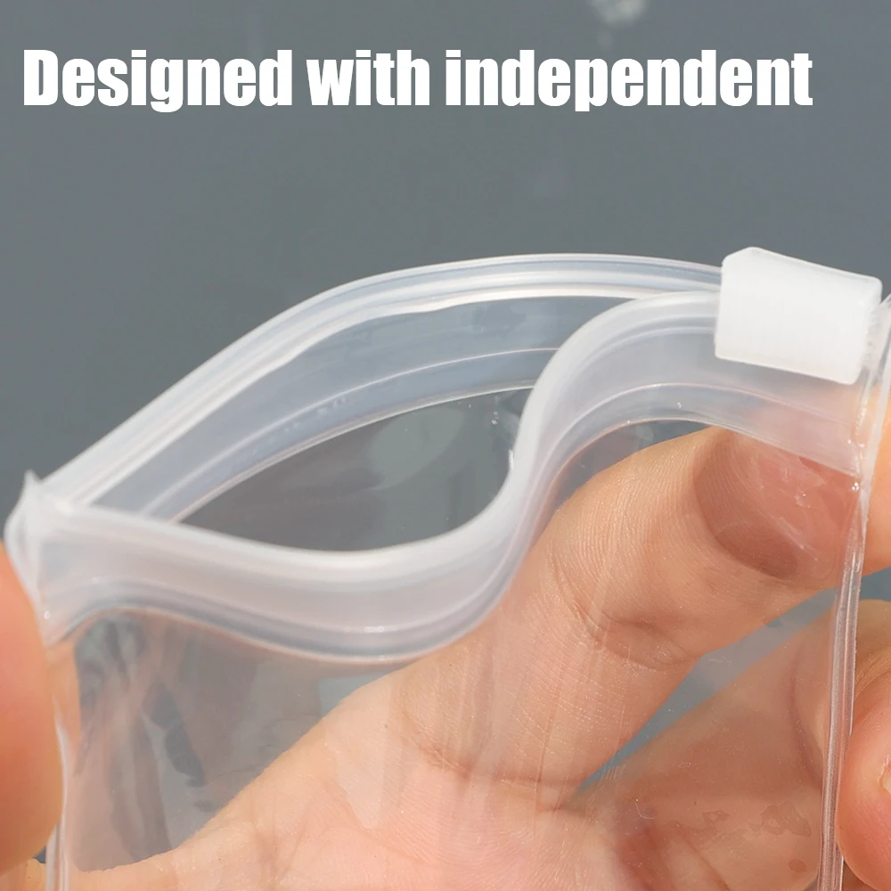 50/5PCS Mini Clear Bag Pill Dispenser Bags Protable Travel Jewel Pouch with Sliding Zipper Self-sealing Waterproof Storage Bags