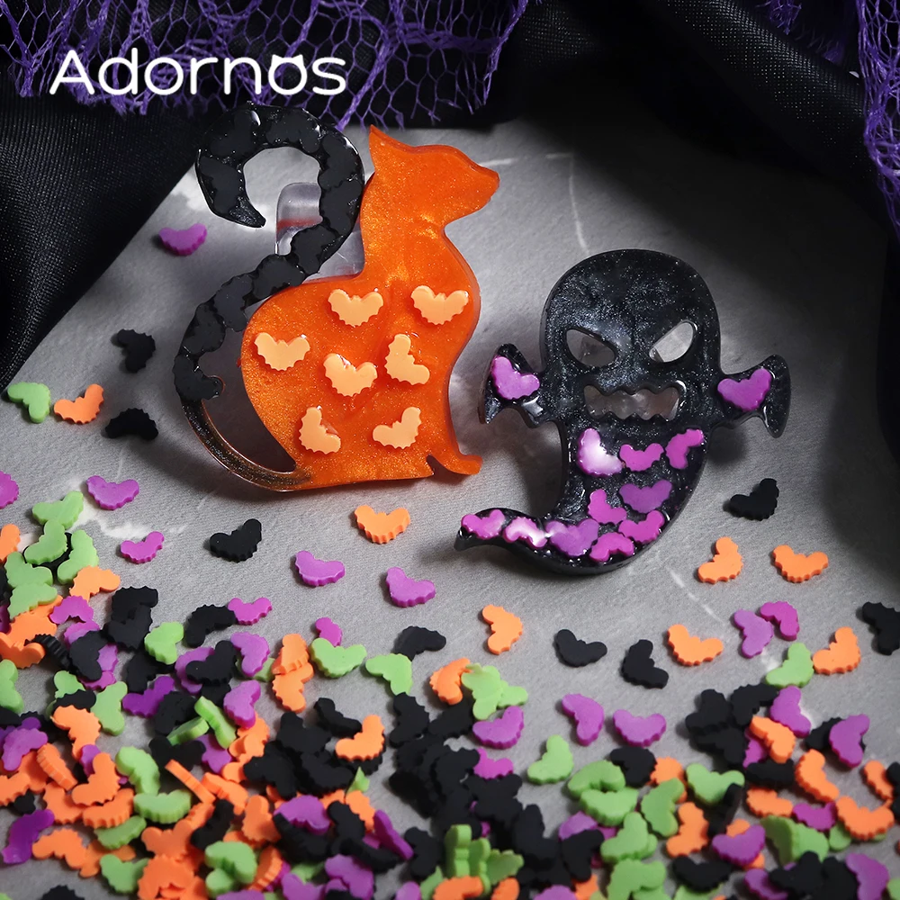 10g Halloween Bat Soft Clay Slices Resin Mold Filling Halloween Party Resin Art Decorations DIY Gifts Jewelry Making Accessories