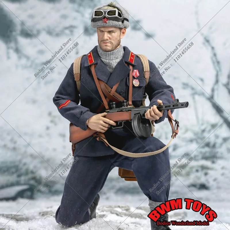 AL100042 1/6 Scale Collectible World War II Soviet Mountain Soldier Officer 12Inch Full Set Male Action Figure Model Toys