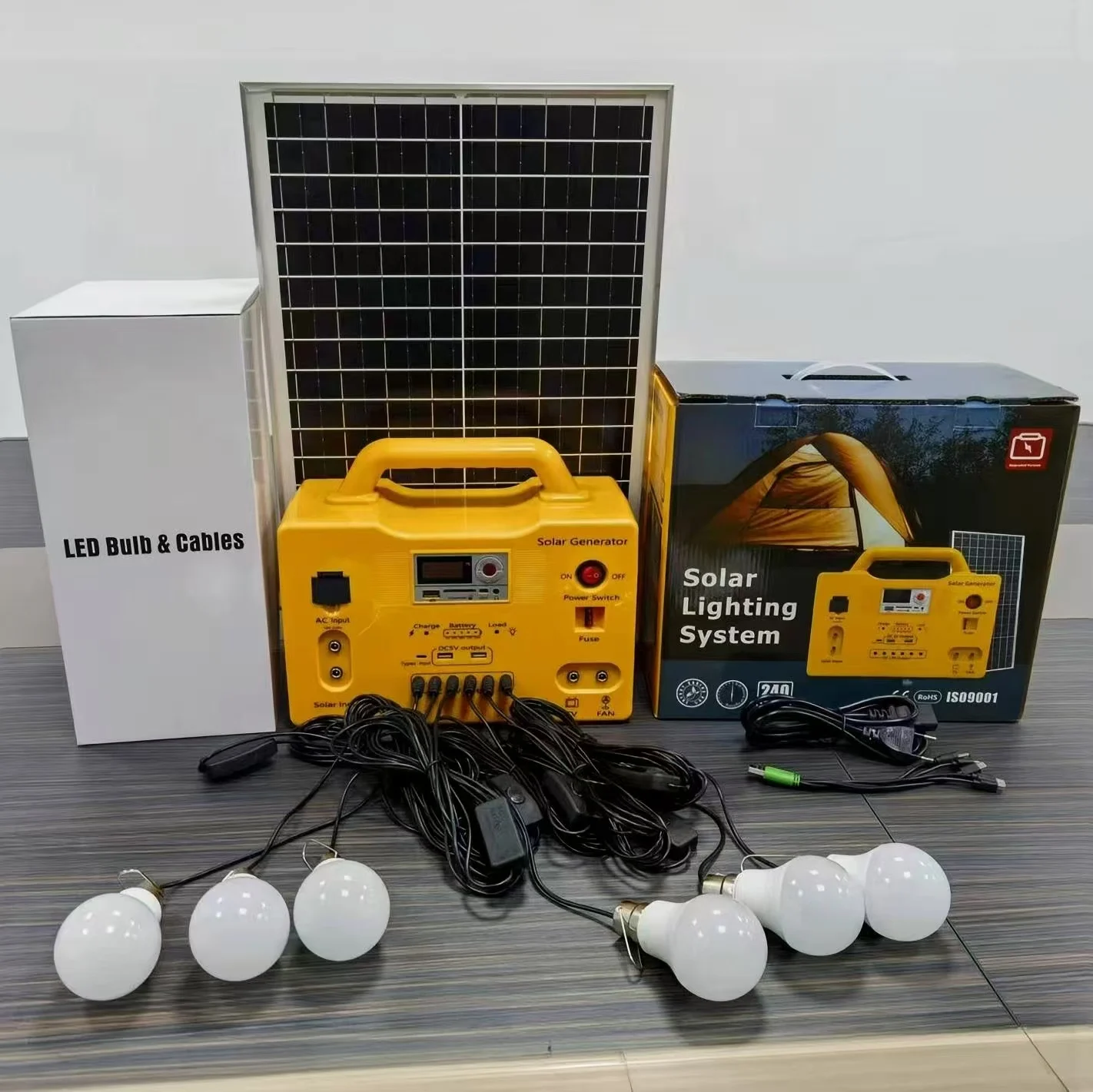 Multifunctional Solar Power System, Portable Emergency Power Supply, Universal for Home Appliances and Mobile Phone Charging