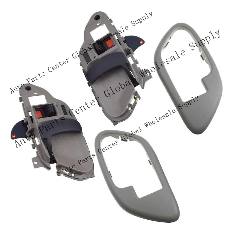 L+ Left Right Interior Door Handle & Bezel Gray For 1995-99 Chevrolet C1500 K1500