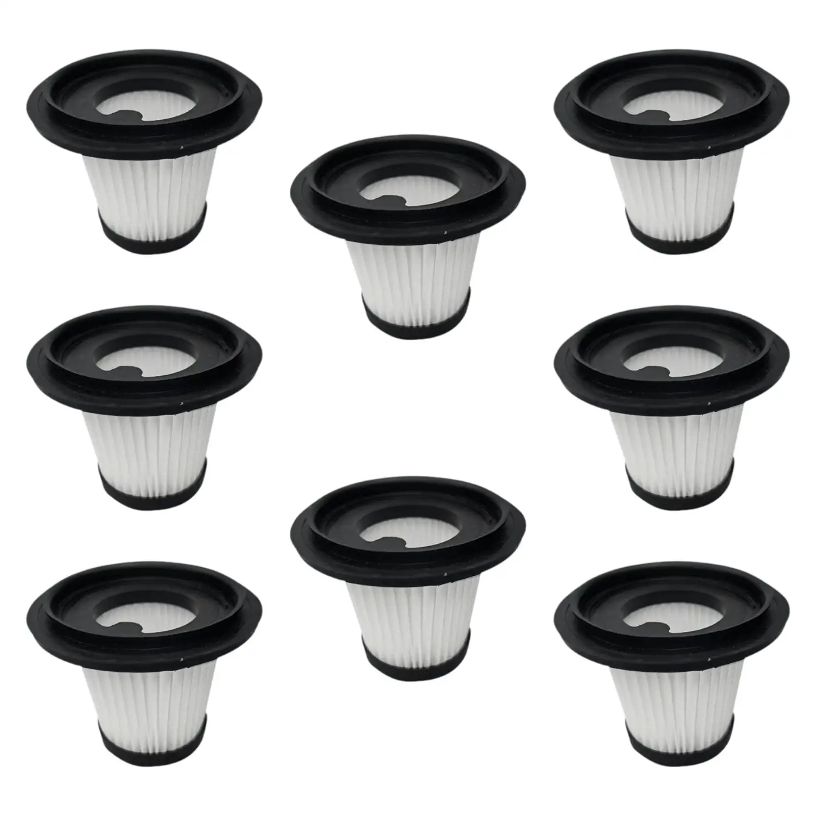 8Pcs Vacuum Filter Replacement Daily Use Dust Collector Car Kitchen Living Room Bedroom Easy Installation Spare Part Folded Type