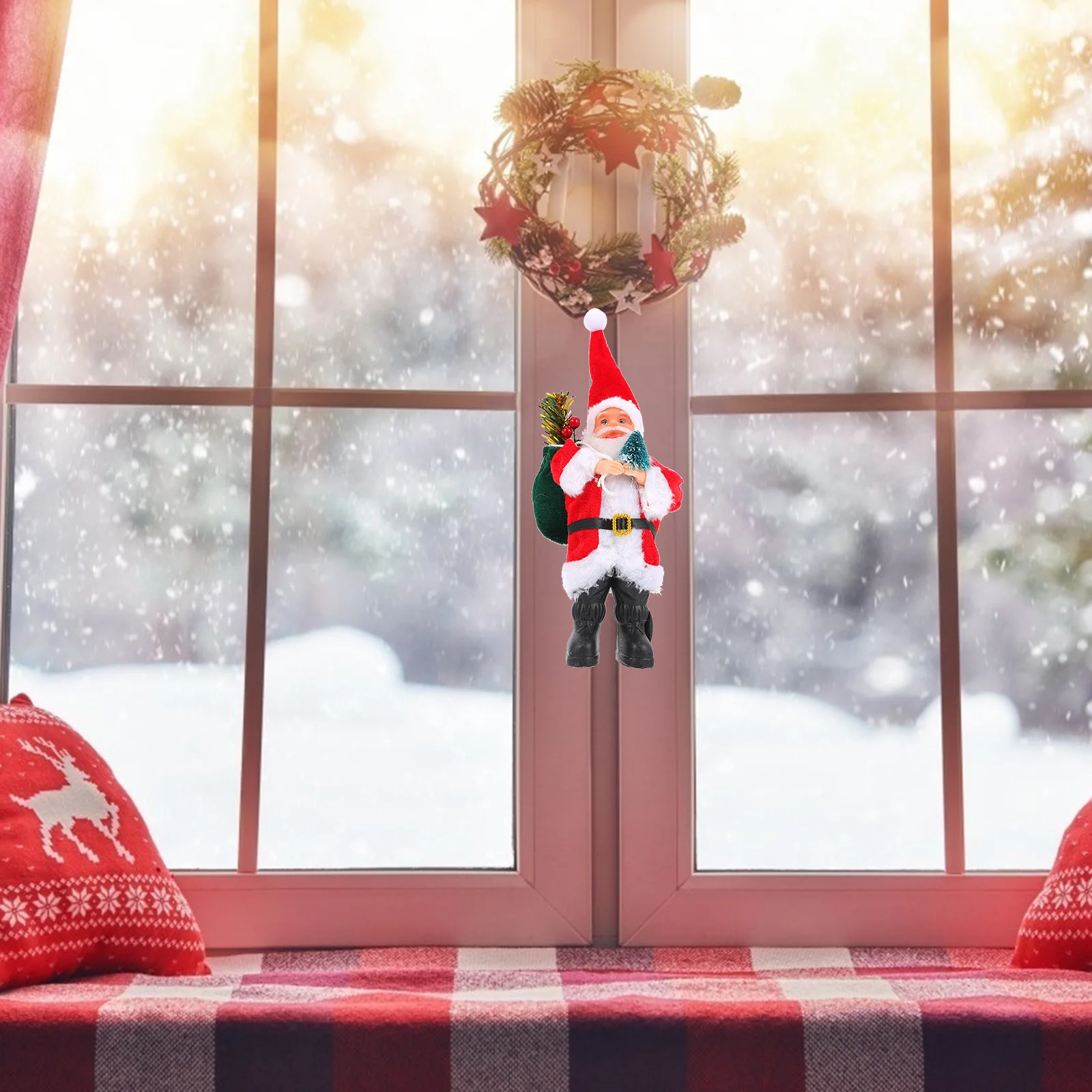 

2Pcs Santa Claus Pendant Christmas Hanging Decoration Supplies nament Gift Safe Material Long Lasting Home Decor