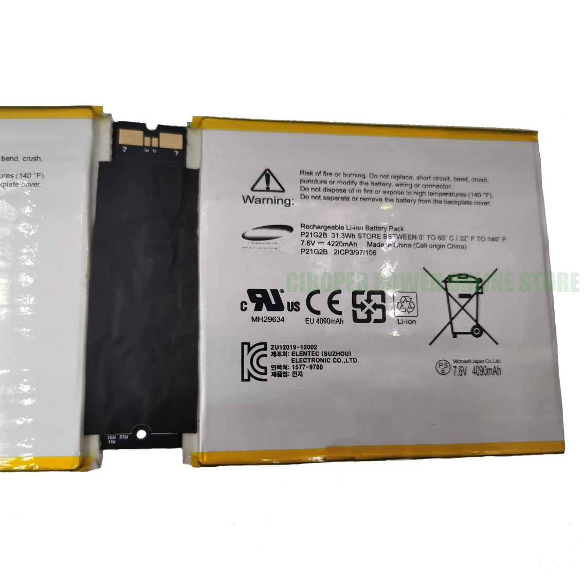 CP Original Table Battery P21G2B 7.6V/31.3WH/4220mAh For Surface 2 RT2 1572 10.6 inch Series Tablet PC