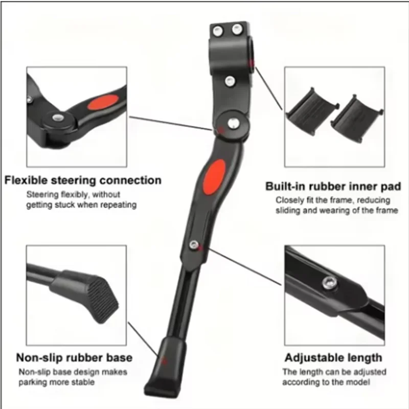 AliExpress NONE Bicycle Parking Bracket Adjustable Bicycle Side Support Footrest, Thickened Road Bike Footrest Adjustable Electric Bike Bracket