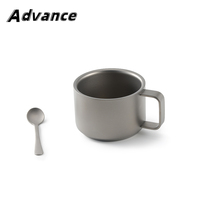 Small Size Coffee Cup Titanium Alloy Double Layer Cup Outdoor Camping Tableware Teacup
