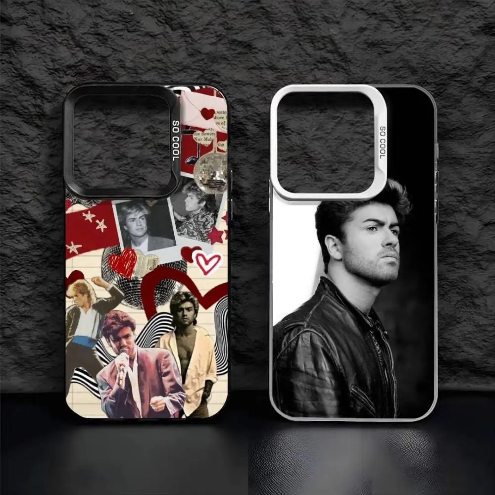 

G-George M-Michael Phone Case For iPhone 16,15,14,13,12,17,Pro,MAX Black Matte Shockproof Cover