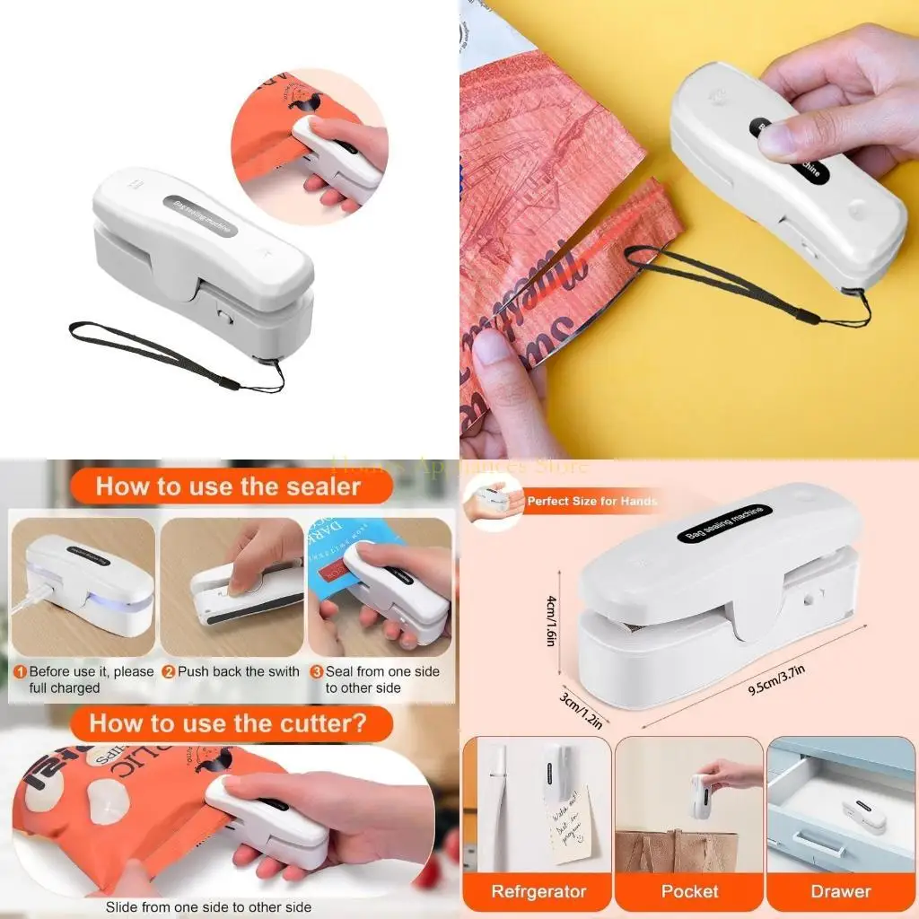 D0ABスモールバッグシーラーハンドヘルドヒートシーラーシーリングマシン軽量バッグシーラー