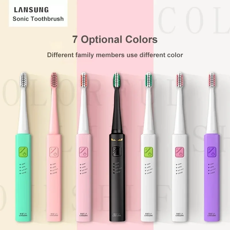 LANSUNG U1 Trasonic Sonic Electric Toothbrush Rechargeable Tooth Brushes With 4 Pcs Replacement Heads U1 Brand quality