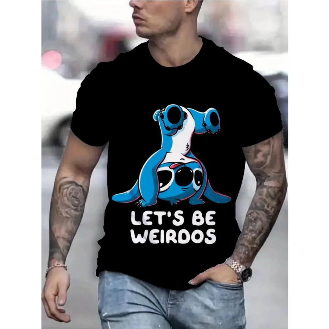 Футболки с героями мультфильмов Диснея, Лило Стич, каваи, аниме, уличная одежда с 3D принтом, мужская и женская модная футболка большого размера, футболки, топы