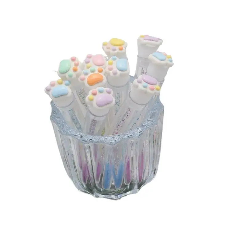 หลอดแปรงมาสคาร่าแบบใช้แล้วทิ้ง แปรงปัดขนตาแบบใช้ซ้ำได้ ป้องกันฝุ่น หลอดเก็บแปรงปัดขนตา ลายอุ้งเท้าแมวการ์ตูน