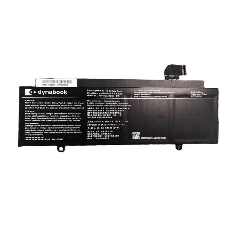 PS0010UA1BRS 15.4V 53WH Brand new, genuine battery Suitable for Toshiba Dynabook P000833340 X30W