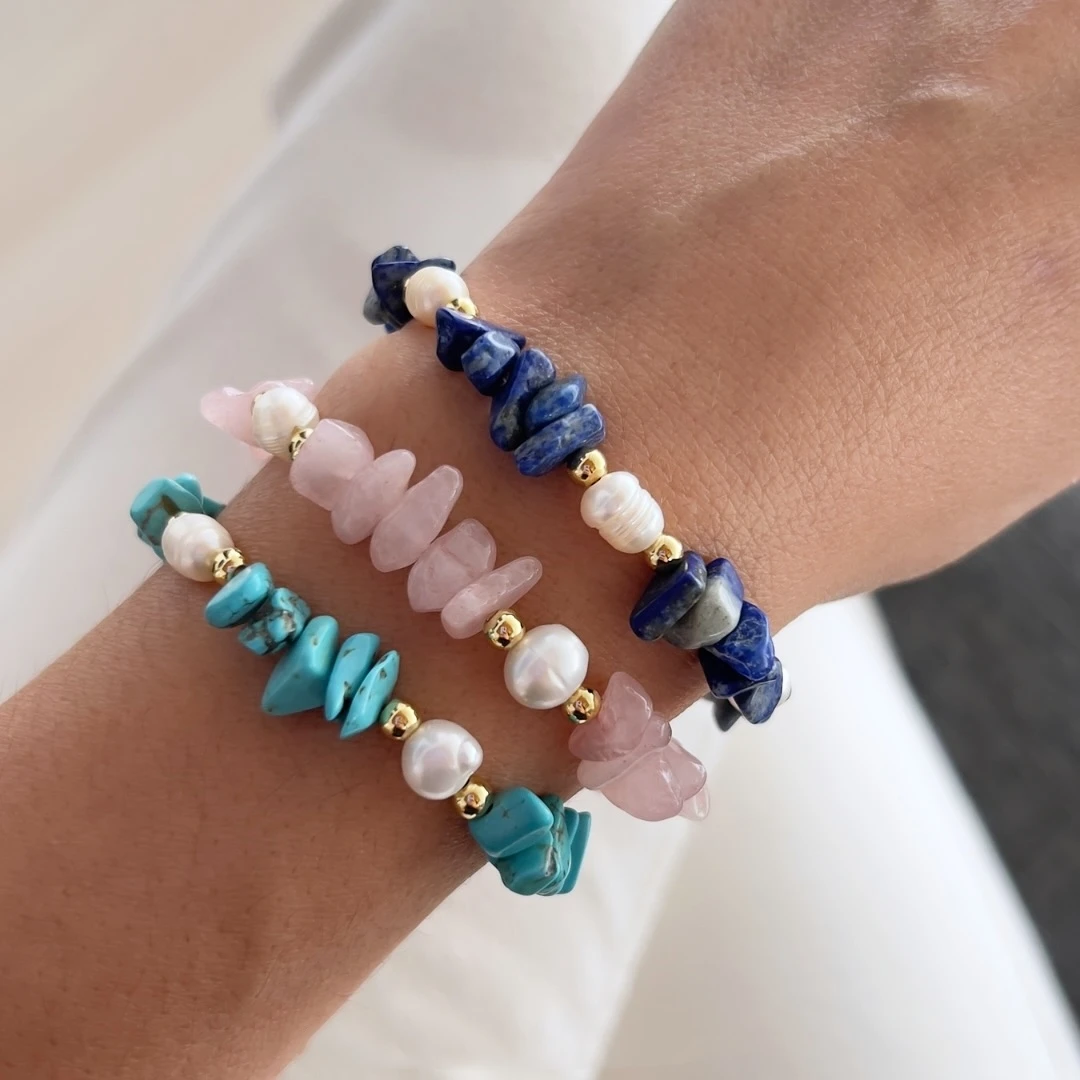 Pulsera Piedras Naturales Perlas Agua Dulce
