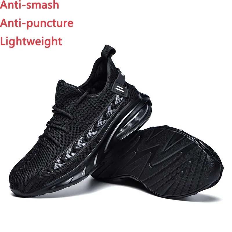 

Protection Black Safety Shoes Fashion Lightweight Breathable Deodorant Resistant Anti Smashing Anti Stab Zapatos De Seguridad