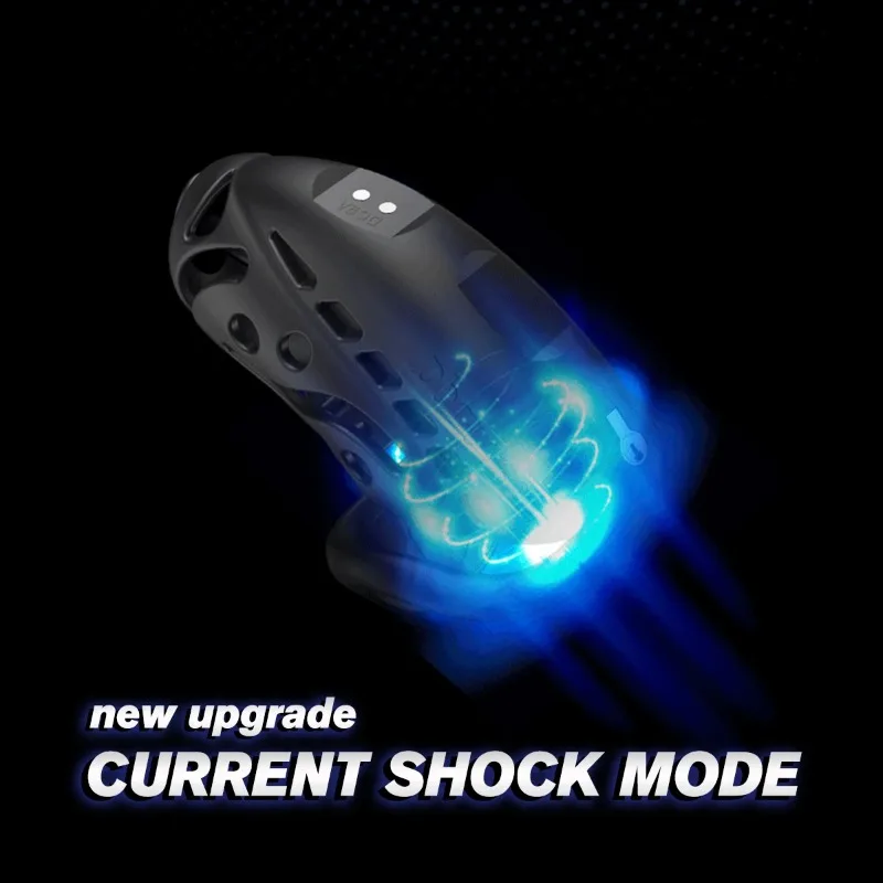 BDSM Wireless Remote Chastity Cage E-Stim Cock Ring Lock with Electric Pulse Shock Vibrate Male PenisCage Adult Electro Sex Toys view 6